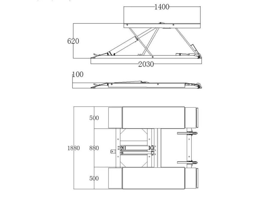 Підйомник ножичний гідравлічний REDATS L520F 3т 230В автомобільний
