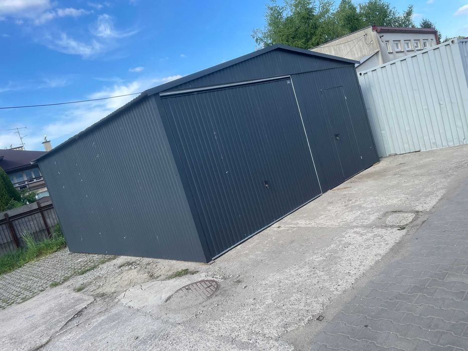 Garaż Blaszany Blaszak 6x5 ciemny grafit RAL | Producent ROBSTAL