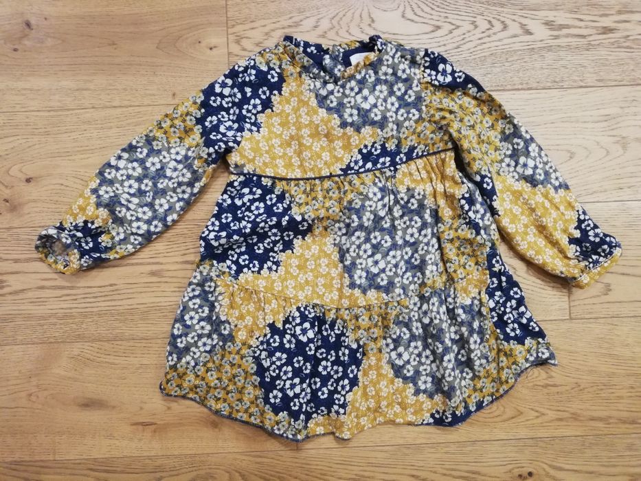 Zara sukienka boho w kwiaty 98cm 2-3lata bawełna 100%