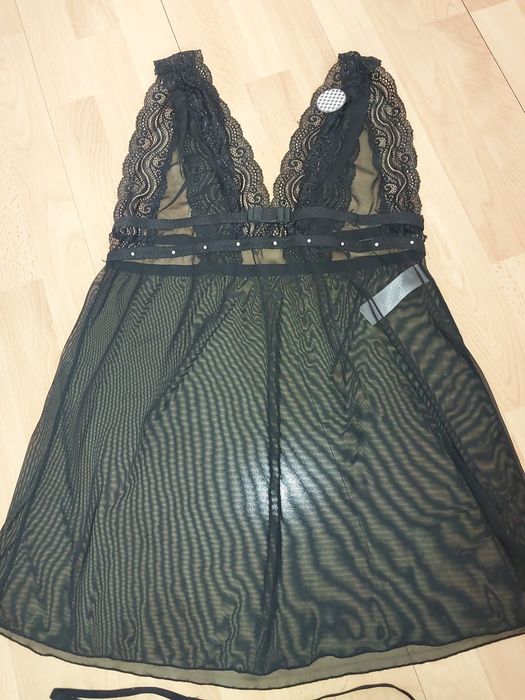 Nowa koszulka nocna zestaw xl  koszulka nocna stringi sexy bielizna