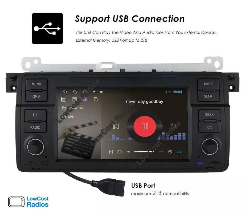 Rádio BMW E46 - IMITAR ORIGINAL • Android 15 • 2DIN Wifi GPS Serie 3 | CARPLAY • ANDROID AUTO