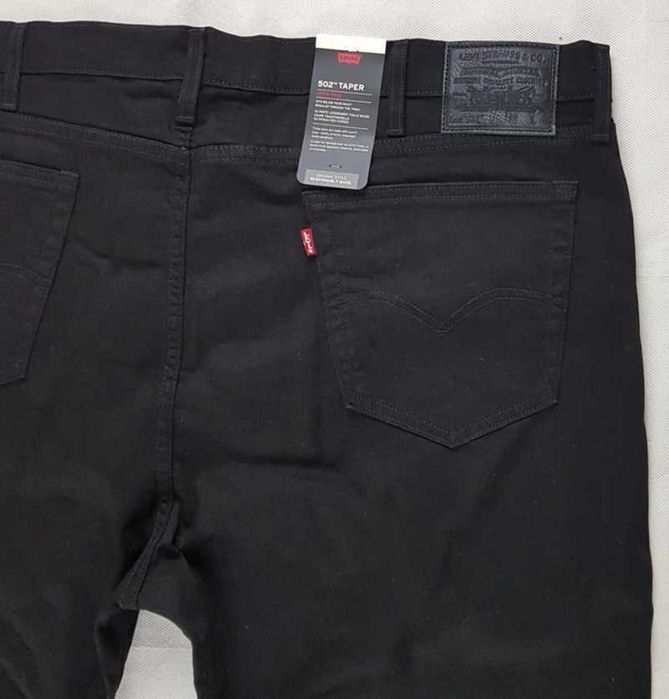 Męskie jeansy Levi's 502 Big & Tall czarne oryg. nowe Levisy - W46/L34