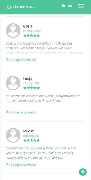 Korepetycje /zajęcia do MATURY  język polski