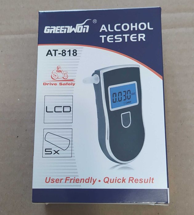Алкотестер з муштуками тестер алкоголю  Greenwon AT-818