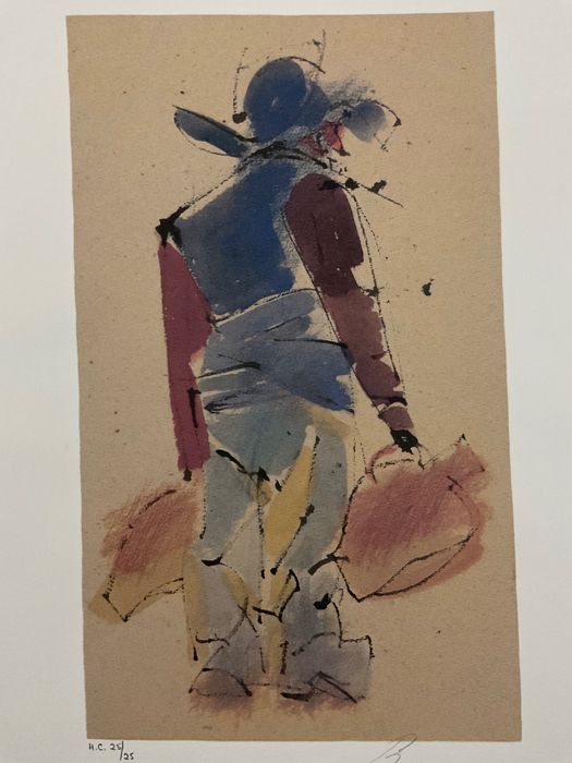 Pintor Resende serigrafia serie limitada Aguadeiro em papel superior