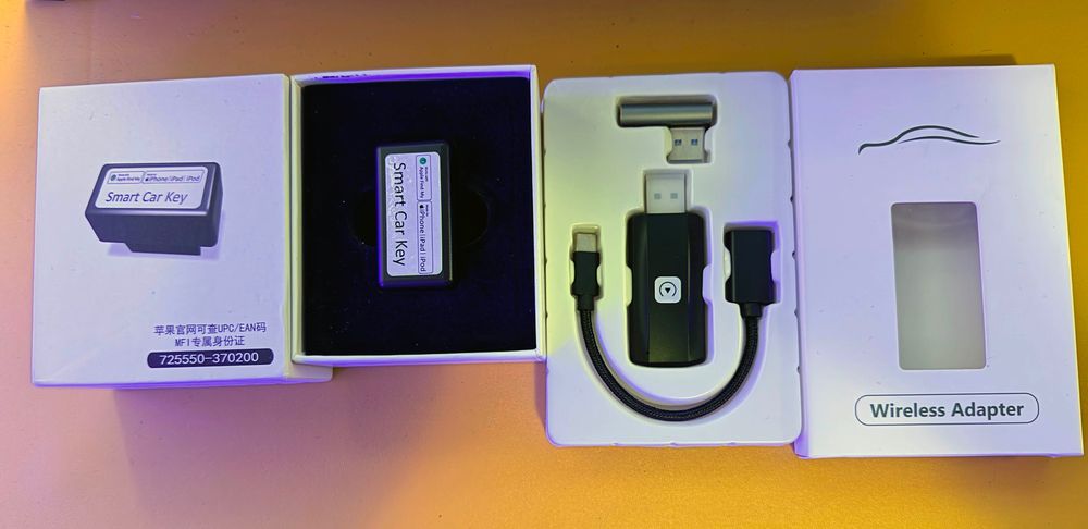 Adaptador sem fios CarPlay + Localizador GPS OBD