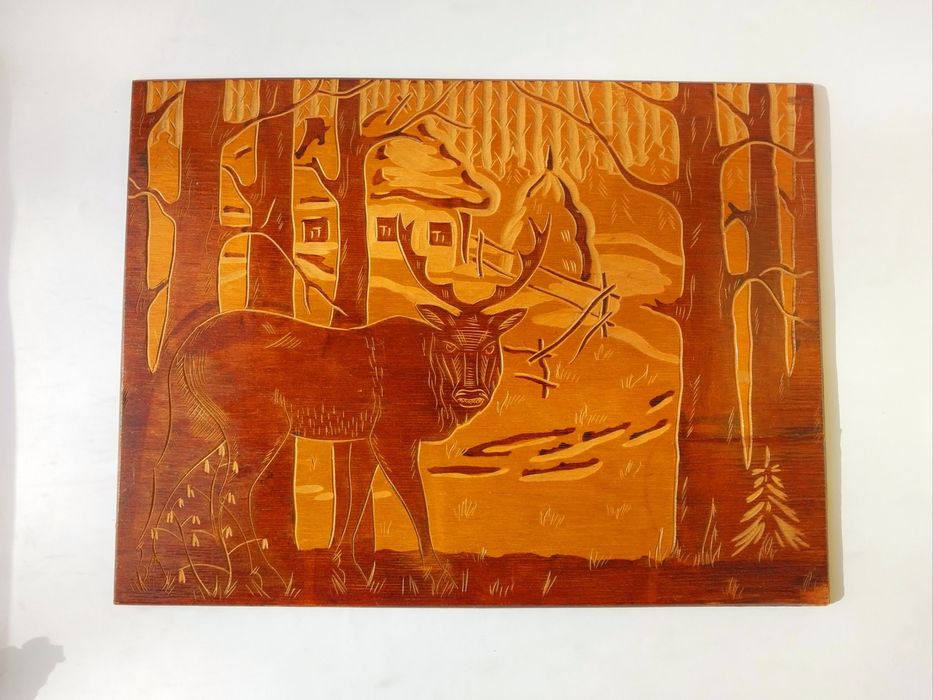 Картина 40/30/0,5см панно настенная резьбление резьба по дереву плакет