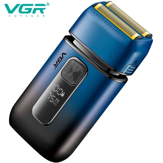 Електробритва VGR V-362 шейвер, подвійне лезо, IPX6, LED дисплей