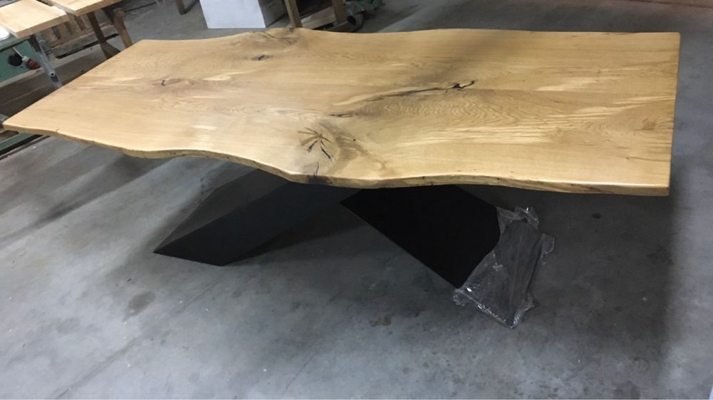 Stoły dębowe lite klejone lub monolity live edge loft rustyk