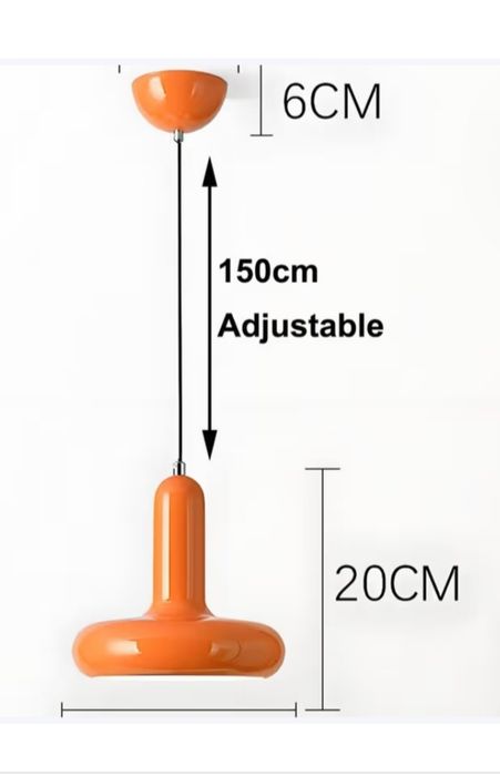 Nowoczesna kolorowa lampa wisząca NICRX E27 – Regulowany kabel, pomara