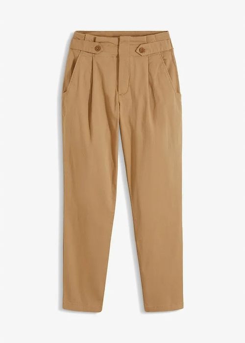 B.P.C karmelowe spodnie wysoki stan paperbag ^36