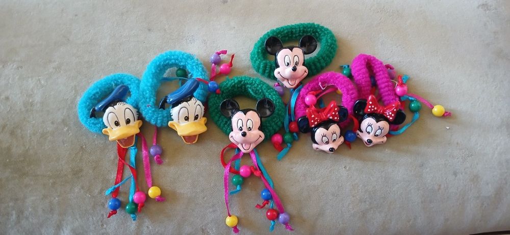 Резинки для волос детские 90-х гг.(Микки, Минни Маус, др.) цена за все