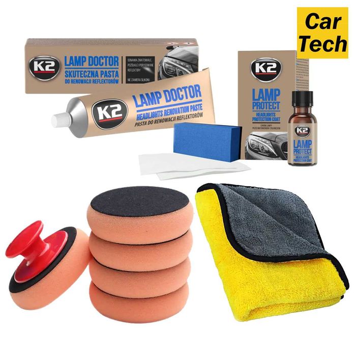 Набор для полировки и восстановления фар авто K2 Lamp Doctor / Protect