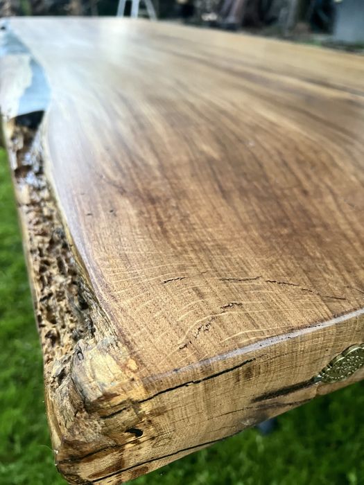 Stół LOFT jednolity blat DĘBOWY grubość 6 cm 180x80-90cm