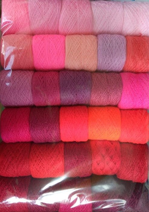 Акрилова нитка для вишивання, набір рожевих, червоних, бордових