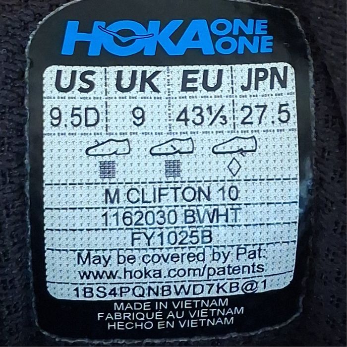 Hoka Clifton 10 Pretos nunca usados - 43 1/3
