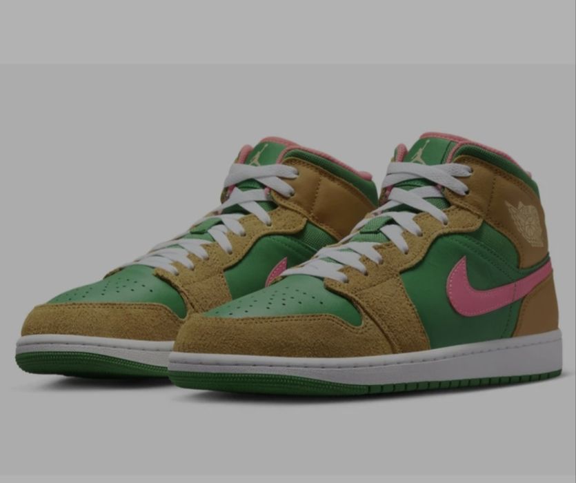 Кроссовки Air Jordan 1 Mid Se Green/Brown DX4332-700