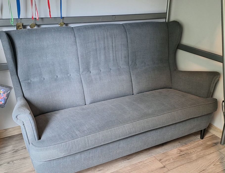 Sofa 3-osobowa i podnóżek IKEA