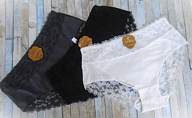 pakiet 3 szt. /  majtki bawełniane pełne 3XL/4XL  czarne szare ecru