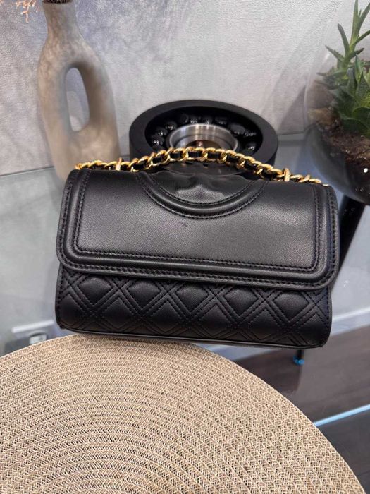 Сумка крос-боді жіноча з натуральної шкіри Tory Burch Чорна (Ebay)