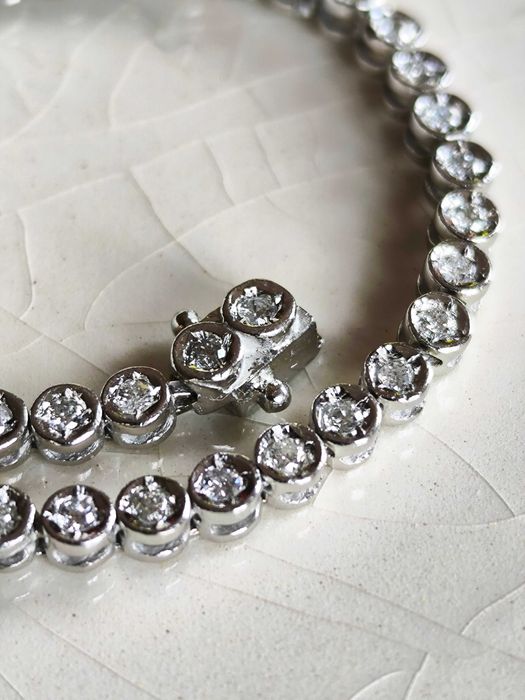 Bransoletka Tenisowa 18k z diamentami 1,00 CT / certyfikat