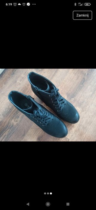 Botki czarne wiązane