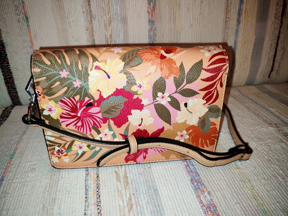 Mala floral Parfois c/ alça comprida