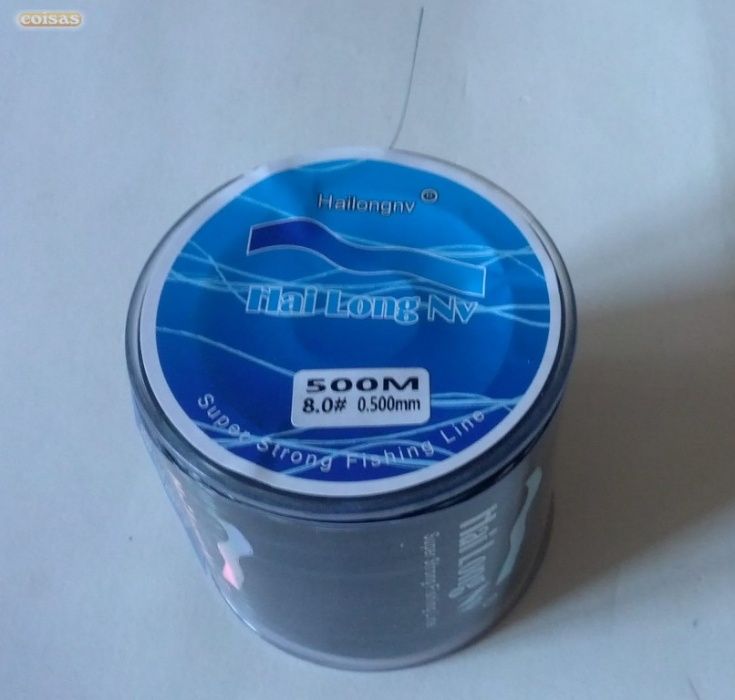 Linha de pesca multifilamento, nylon, 500m, 0,18