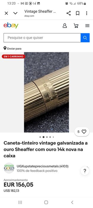 Caneta sheaffer gold