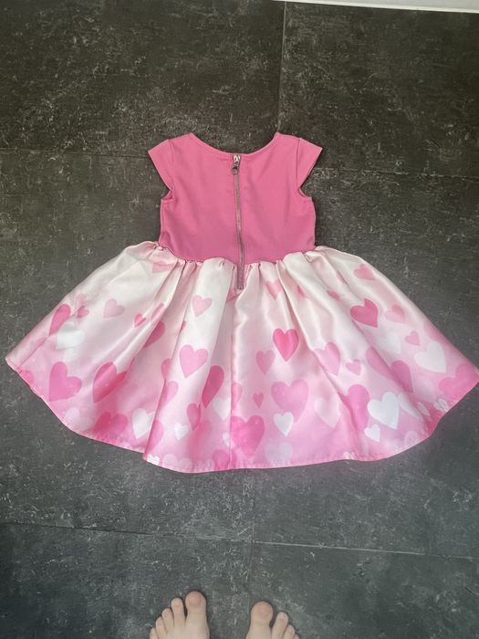 Сукня святкова hm на два роки, рожева в серцях, сердечках
