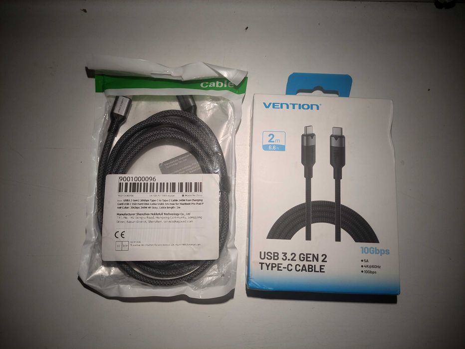 Vention UGOURD USB3.2 10Gbps 20Gbps 100w 240w type-c 2м кабель для передачи данных и быстрой зарядки