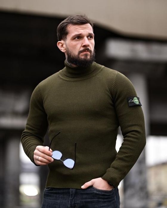 Гольф Stone oliva / чоловічий гольф зимовий стон олива / гольф олива