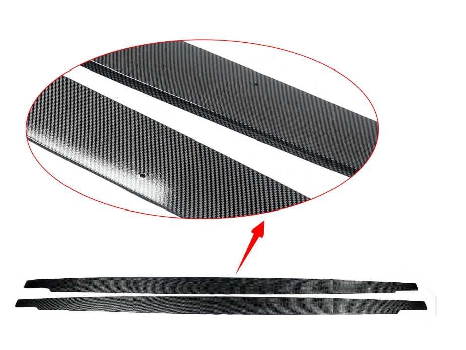 Dokładki Listwy Pod Progi BMW E90 E91 E92 E93 CZARNY POŁYSK / CARBON
