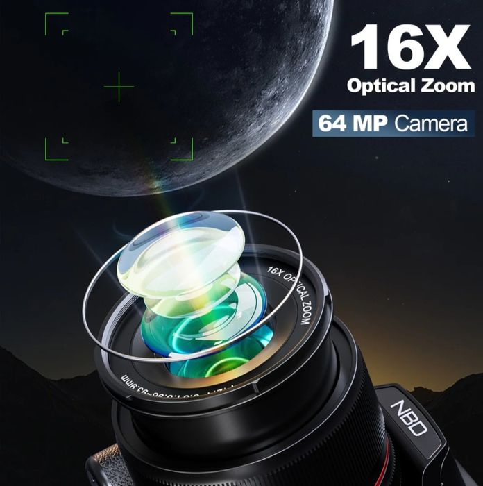 NBD 5K&64MP Digital Cameras for Photography, 16X Optical Zoom Camera w