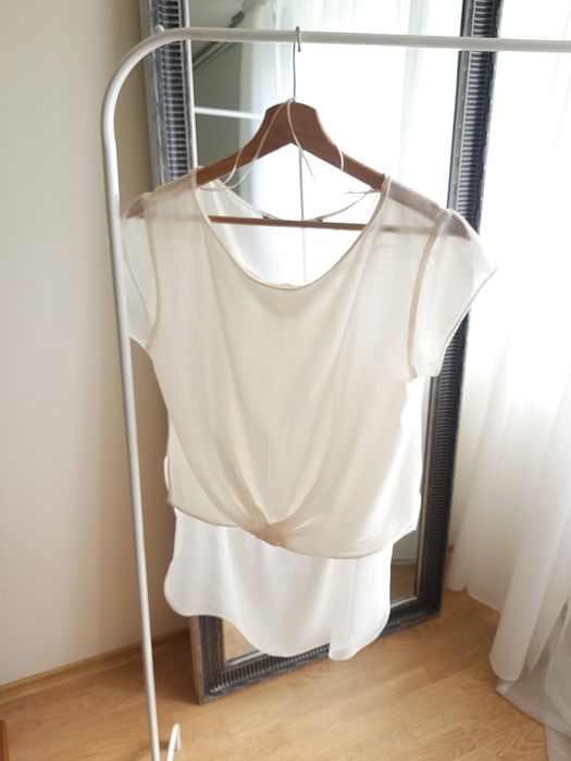 Zara 38 M bluzka ecrue lato bluzki damskie zwiewna