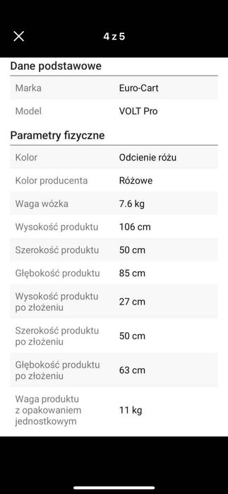 Spacerówka Euro-Cart różowa
