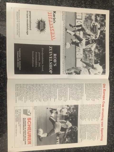 Futebol - Taça Uefa - Ajax vs Sporting - Programa Oficial 1988/1989