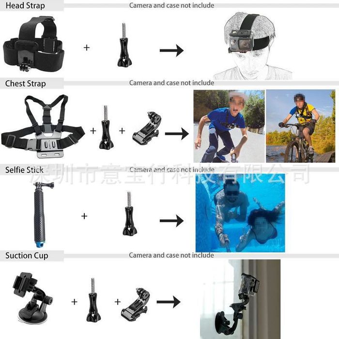 Комплект аксесуарів для GoPro HERO 9 / 10 / 11 / 12 / 13 black