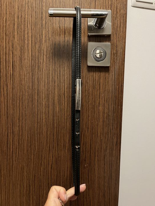 Pasek damski z ekoskóry z metalową klamrą 38 cm plasko