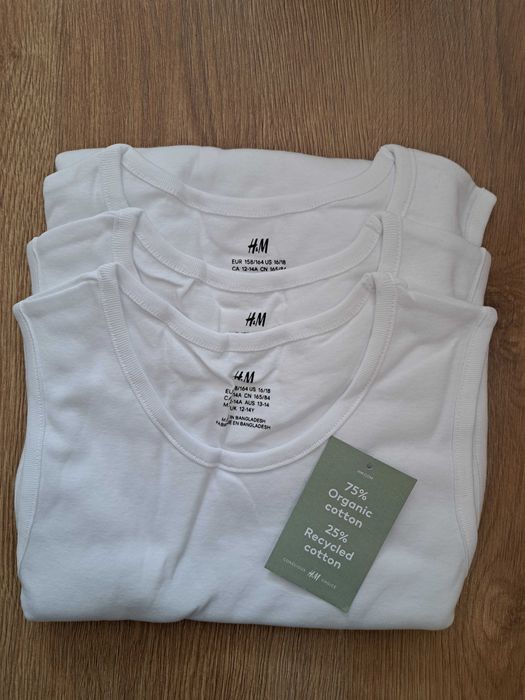 H&M - bawełniane koszulki 3-pak r.158/164
