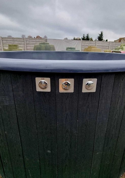 Balia ogrodowa 200x105 hydromasaż aeromasaż lampa LED piec zew