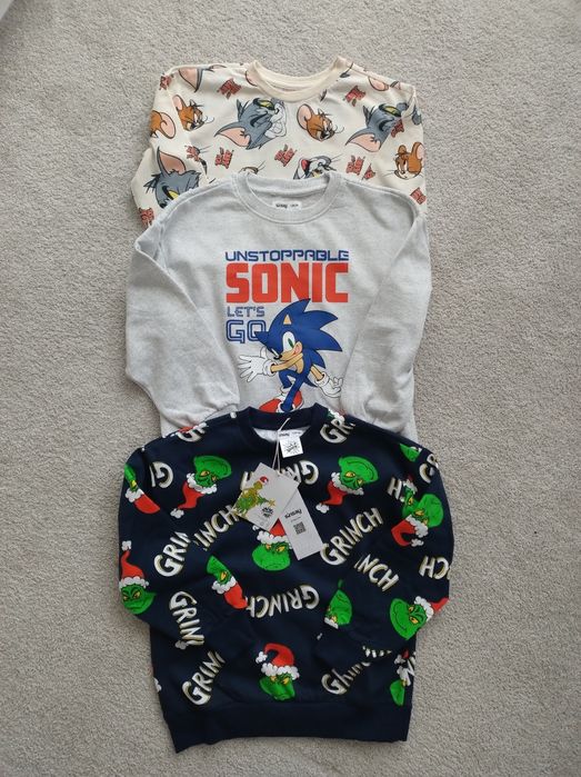 Sonic Grinch Bluza bluzy bluzka Sinsay 128