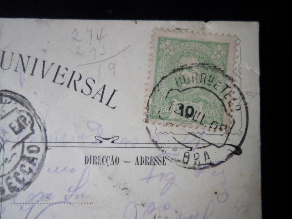 Postal Coimbra ' Rainha Santa Isabel'  , ano 18??  , Selado