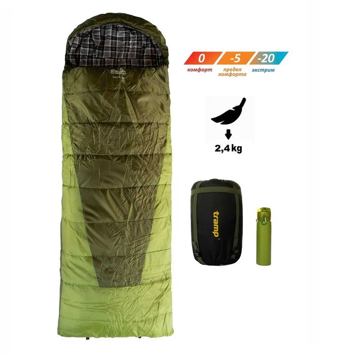 Спальний мішок Tramp (ковдра, кокон) для туризму, кемпінгу, риболовлі.