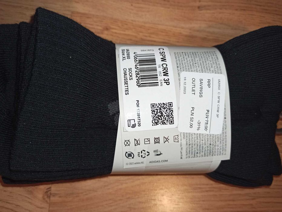 (XL - 46-48) Adidas skarpetki CUSHIONED Crew SOCKS 3 pary IP3950