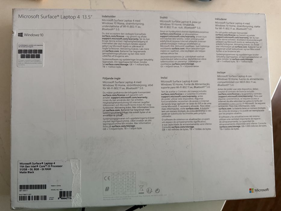 Microsoft surface laptop 4 (13.5” | Intel i5 | 8GB RAM| 512 GB SSD)