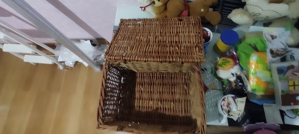 Cesta de verga vintage 40x20x30