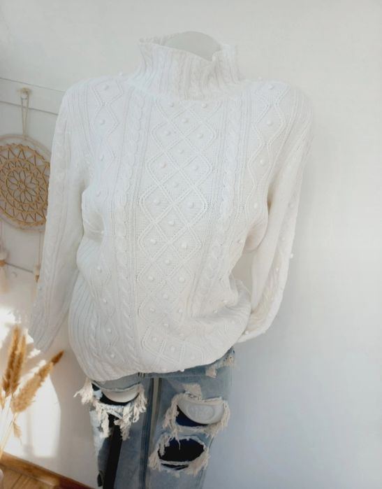 Sweter L kuleczki  bable pomponiki hit bawełna bubble popcorn