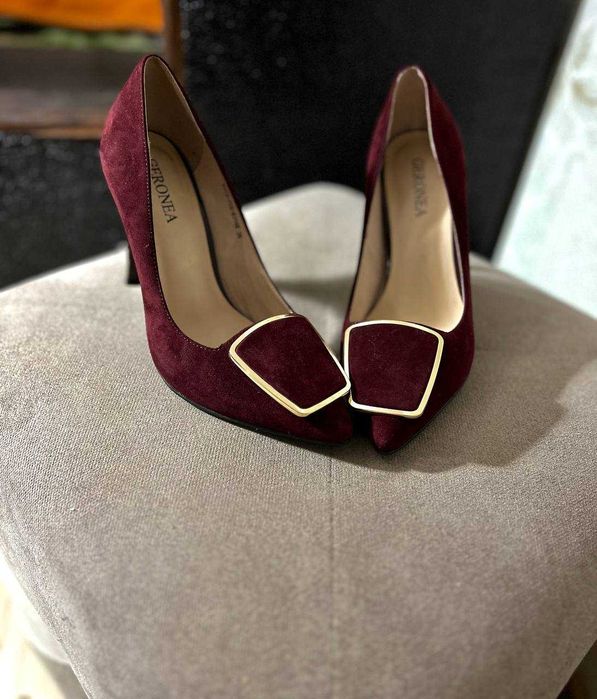 Лодочки замшевые