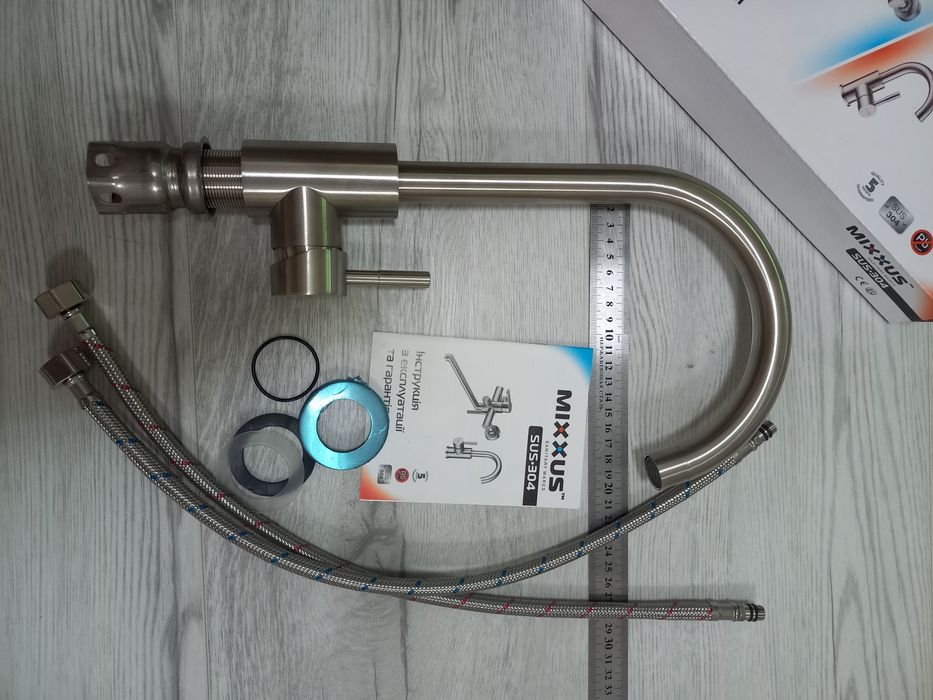 ГЕРМАНИЯ! Смеситель/змішувач/кран для кухни из нержавейки на гайке